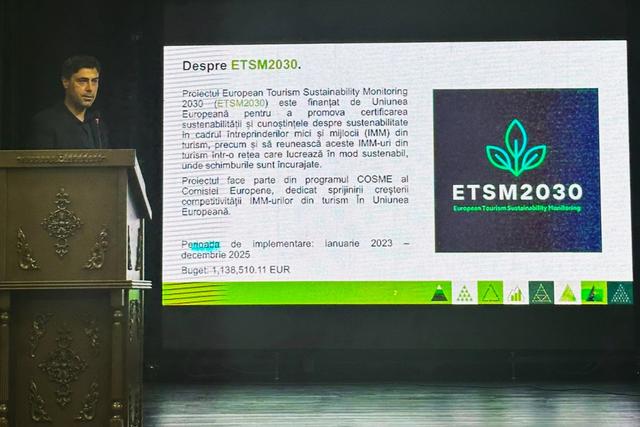 <span style="color:#403d4c">The ETSM2030 project presented during the conference <span style="color:teal">"DMOs - The key to transforming destinations through public-private partnerships"</span><span style="color:#403d4c">, Romania - Vatra Dornei.